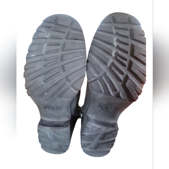 UGG Australia Broome II Black Tall Leather Shearling Winter Women's Boots 6.5 - Picture 10 of 12